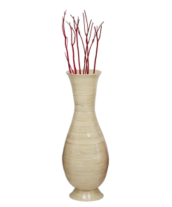 Bamboo Floor Vase (Cream)